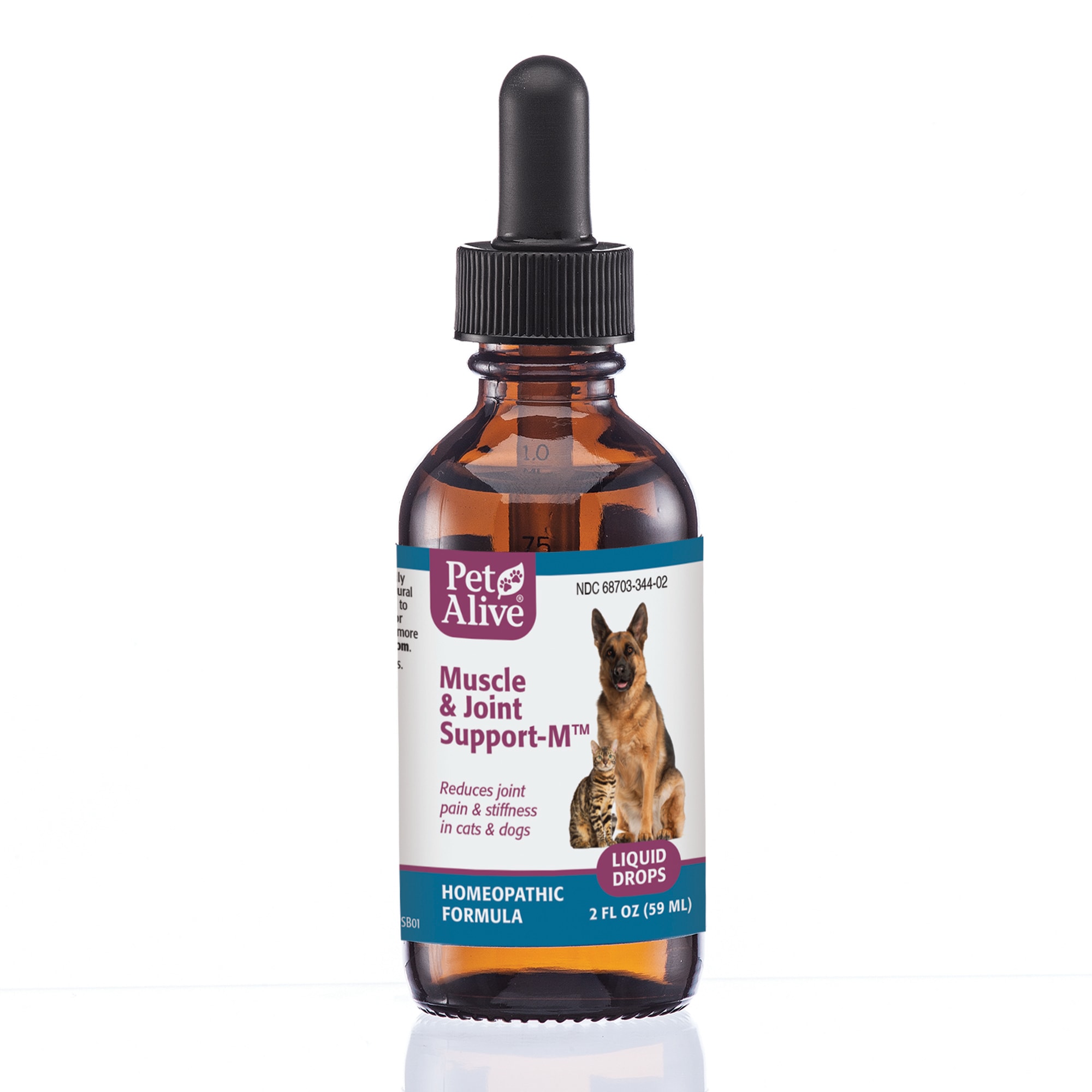 PetAlive Muscle & Joint Support-M Liquid Drops Natural Homeopathic Formula Joint Stiffness and Minor Pain for Pets