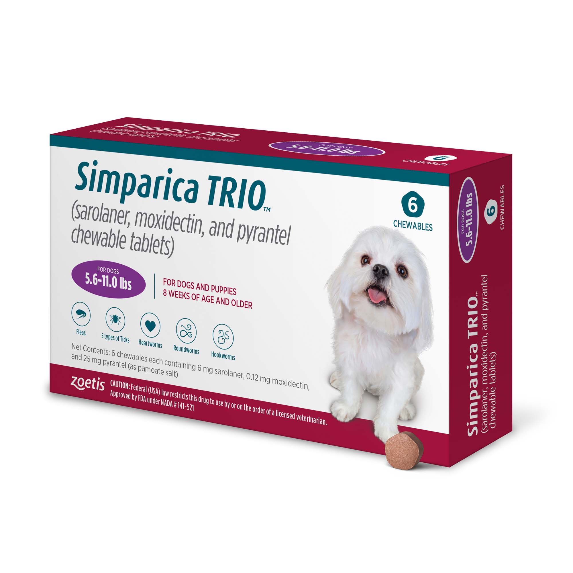 Simparica Trio 5.6-11 lbs. Dogs