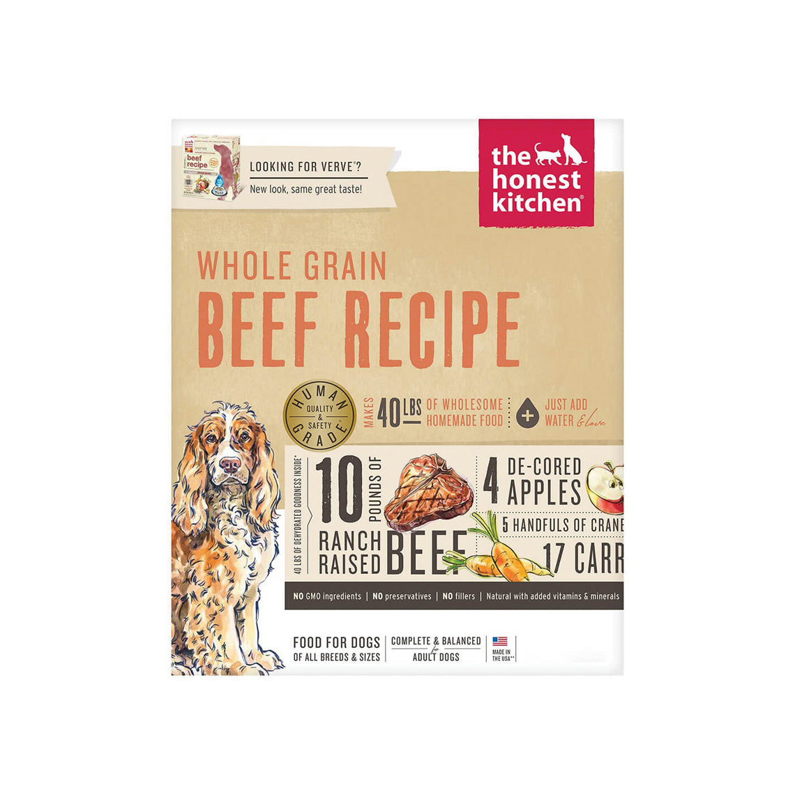 Honest Kitchen Whole Grain Beef Recipe Dehydrated Dog Food
