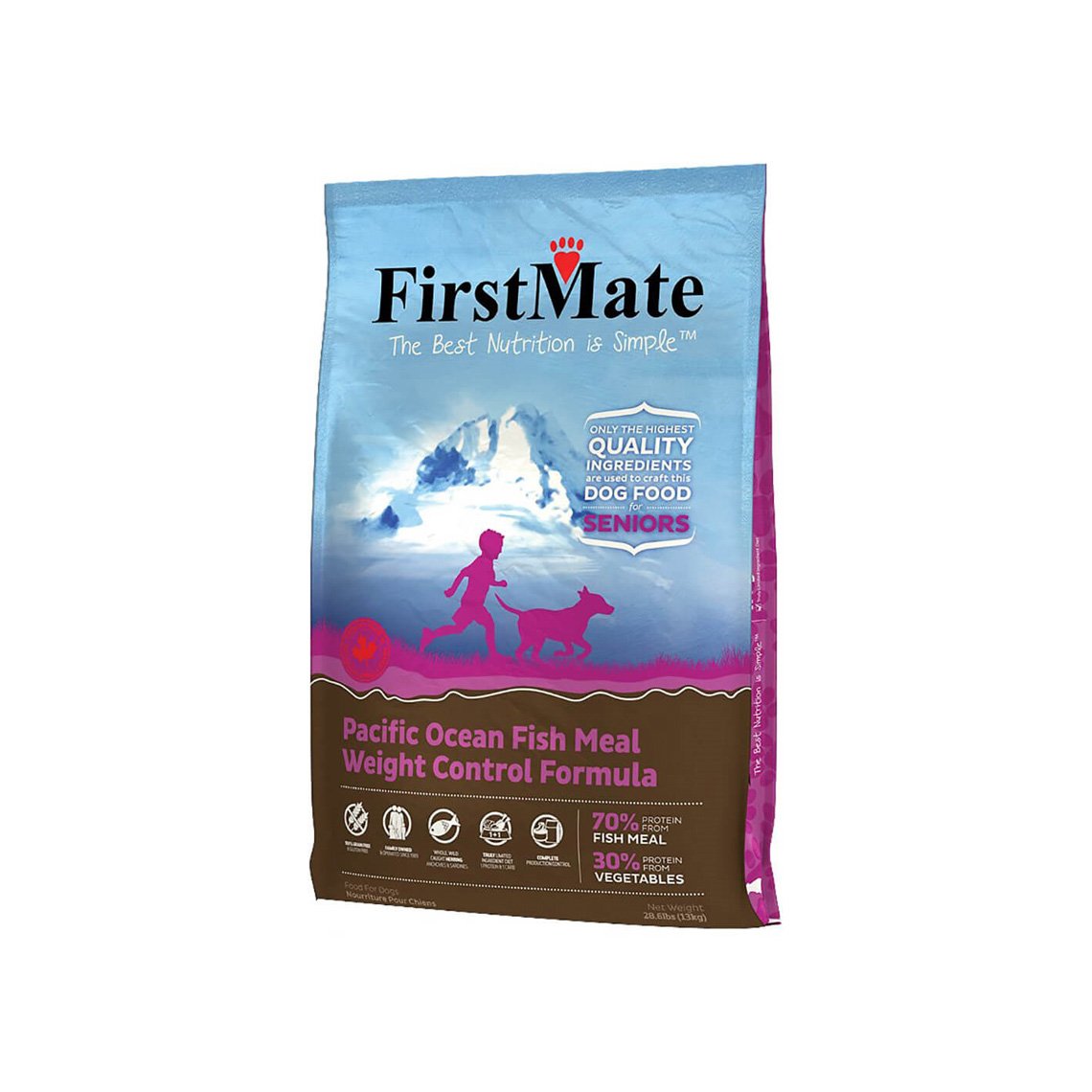 FirstMate Pacific Ocean Fish Meal Weight Control Formula Grain-Free Dry Senior Dog Food